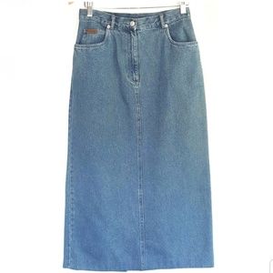 Pendleton Modest Aline Jean Denim Skirt Long Midi